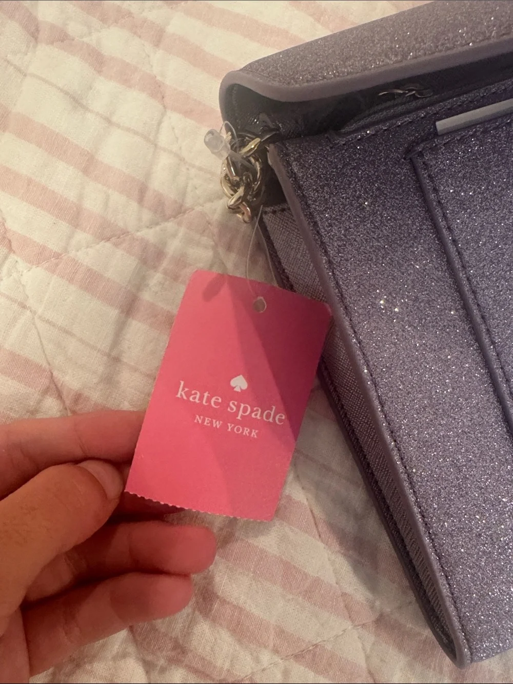 kate spade Glitter Envelope Crossbody Wallet - Sparkling Lavender